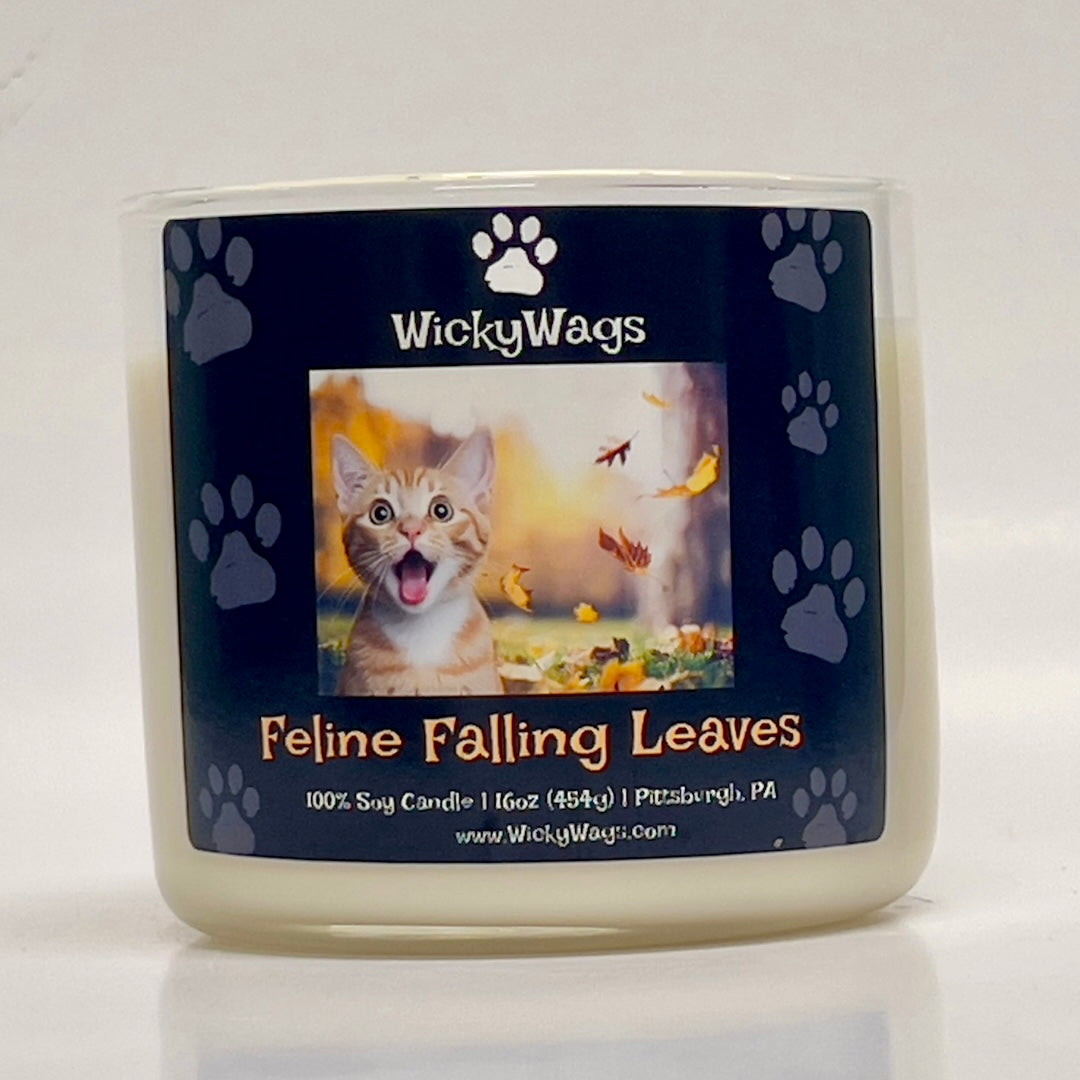 Feline Falling Leaves