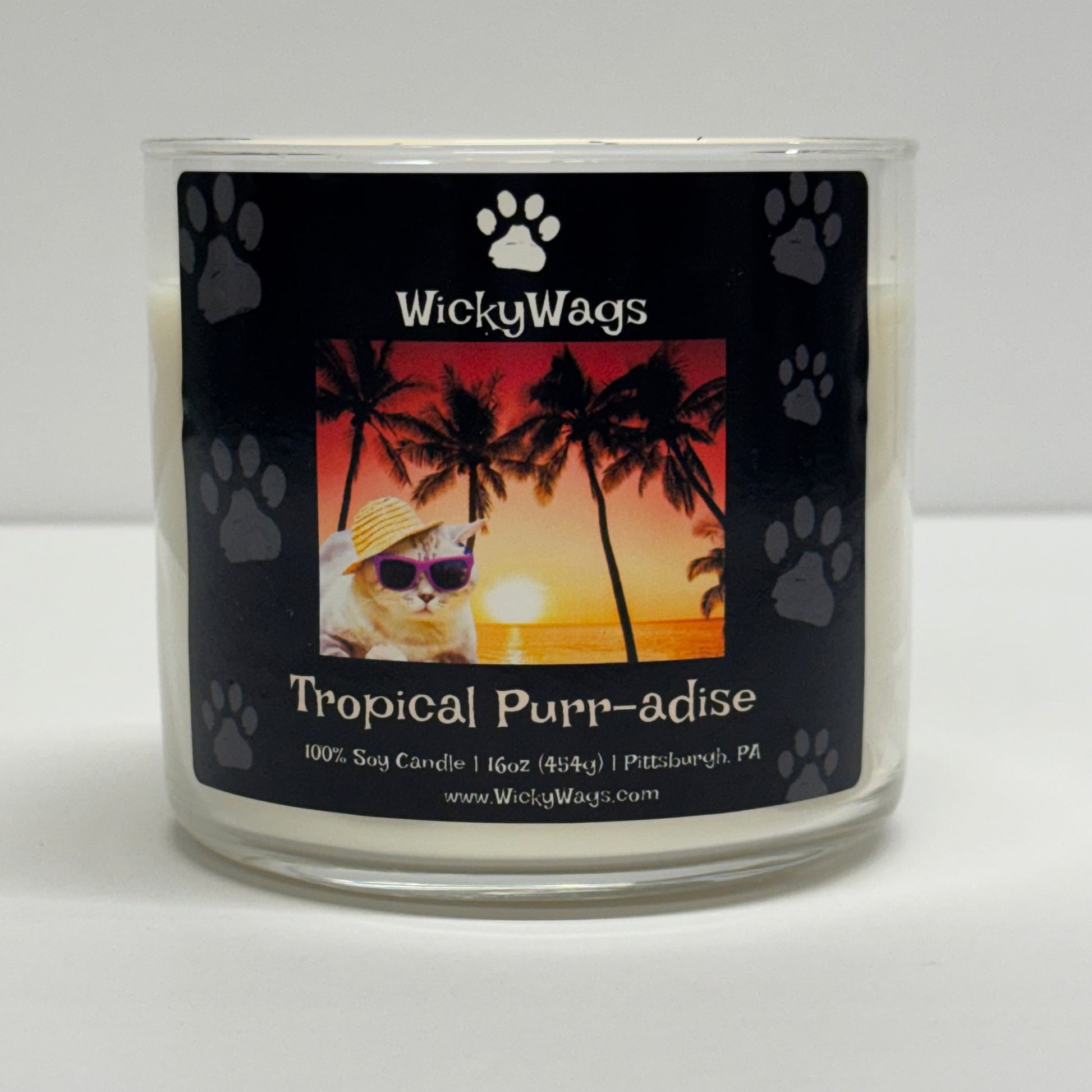Pet-safe soy candle for cat lovers by WickyWags